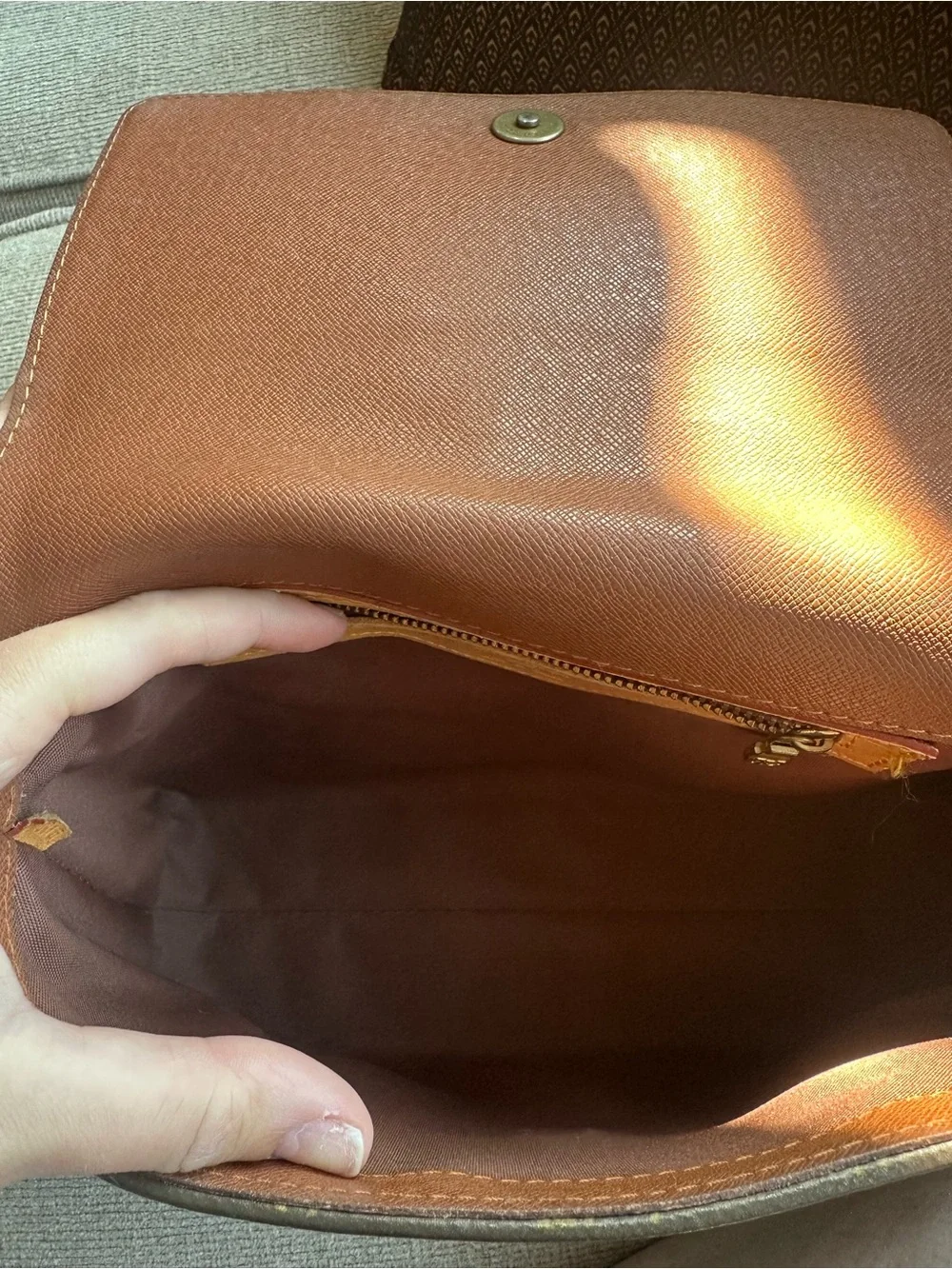 Louis Vuitton Brown Monogram Canvas Shoulder Bag Looping 90s Vintage